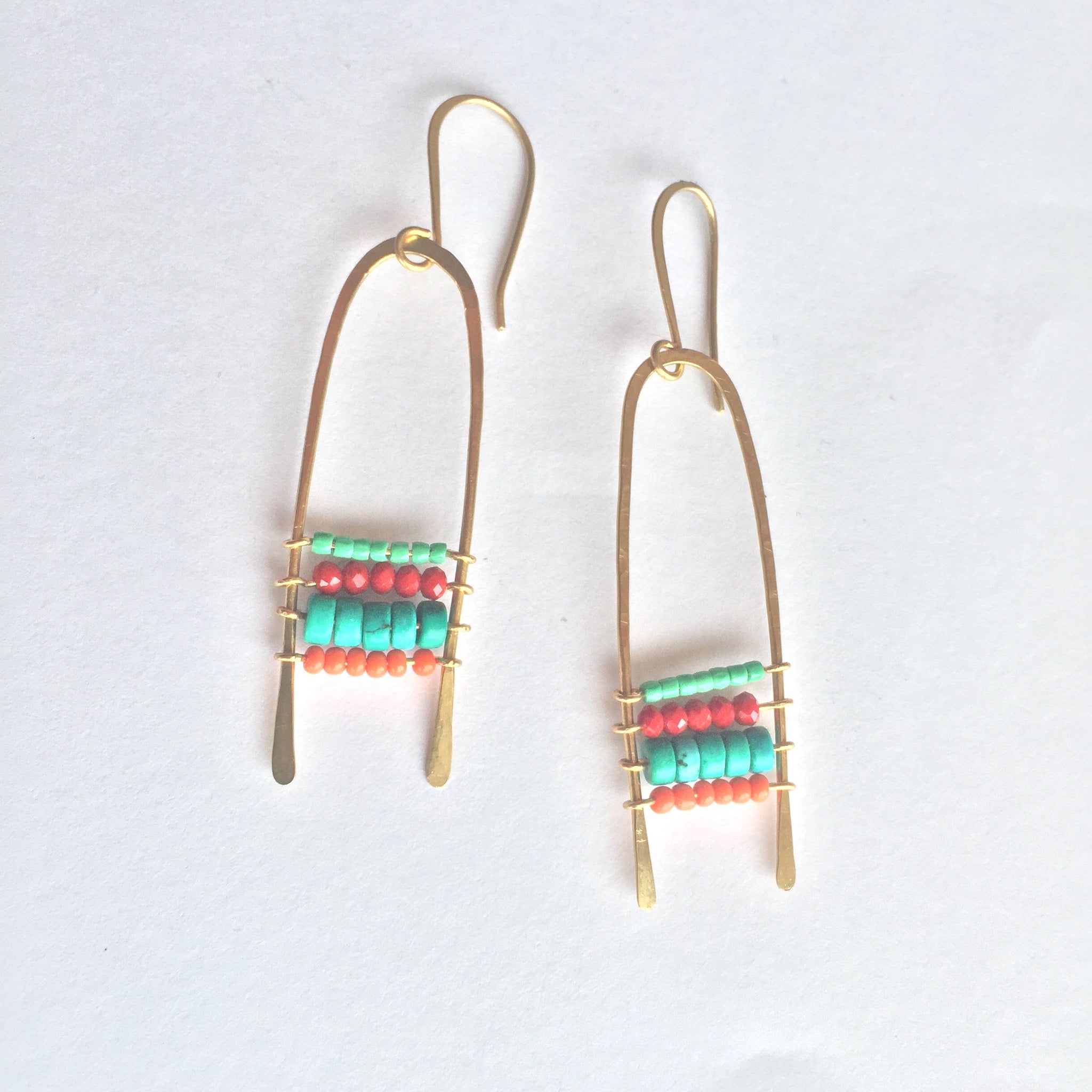 Abacus bead earrings